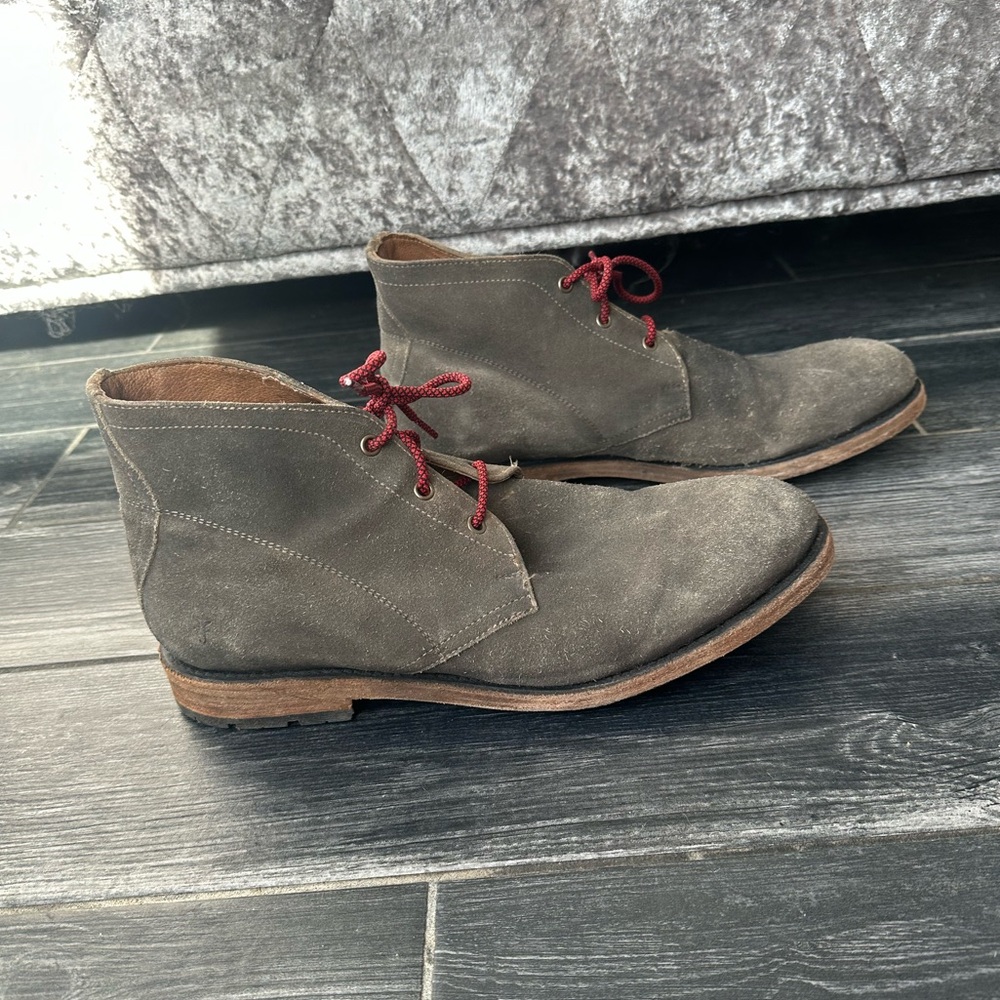 Frye Men’s Suede Leather Boots Lace Up  Boots Size 12 D - Picture 4 of 13